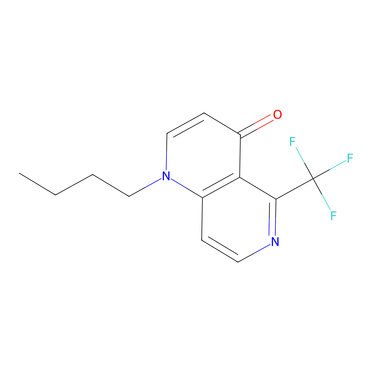 1-Butyl-5-(trifluoromethyl)-1,6-naphthyridin-4(1H)-one molecular structure, CAS 161014-23-9