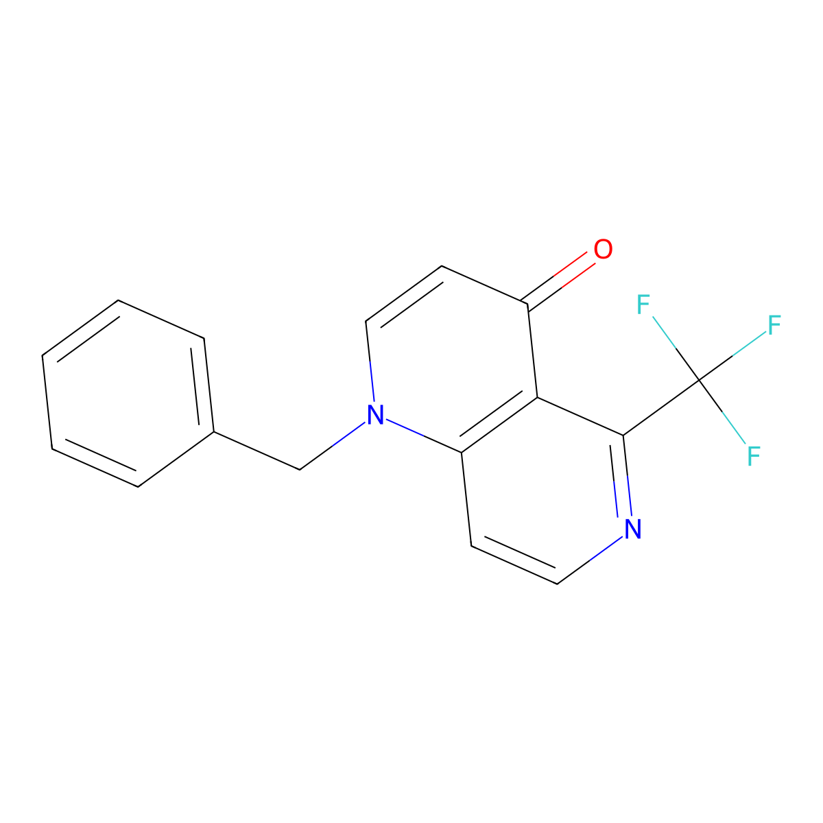 1-Benzyl-5-(trifluoromethyl)[1,6]naphthyridin-4(1H)-one molecular structure, CAS 161014-24-0
