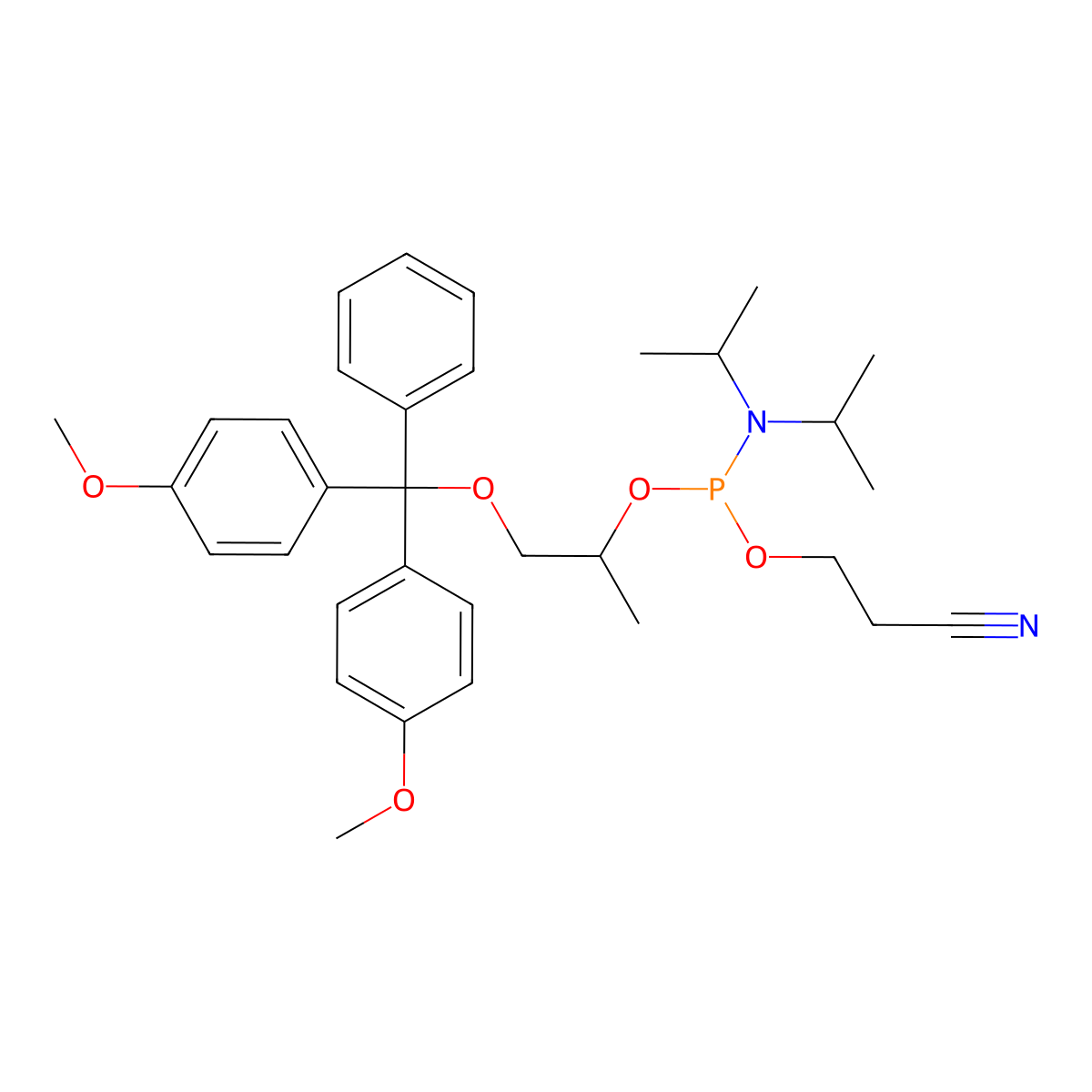 1-DMTr-2-(S)-propanediyl amidite molecular structure, CAS 161029-25-0
