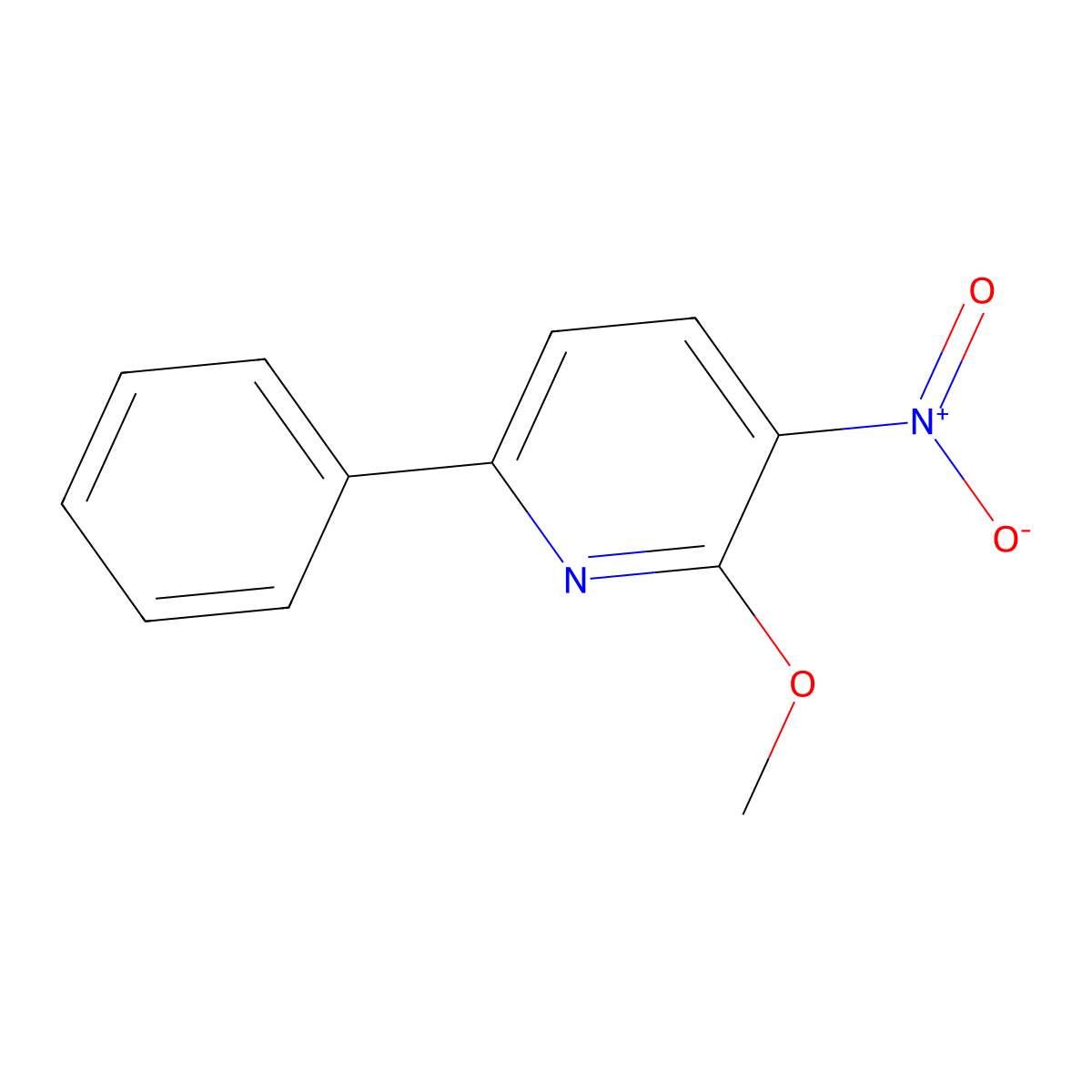 2-Methoxy-3-nitro-6-phenylpyridine molecular structure, CAS 161029-97-6