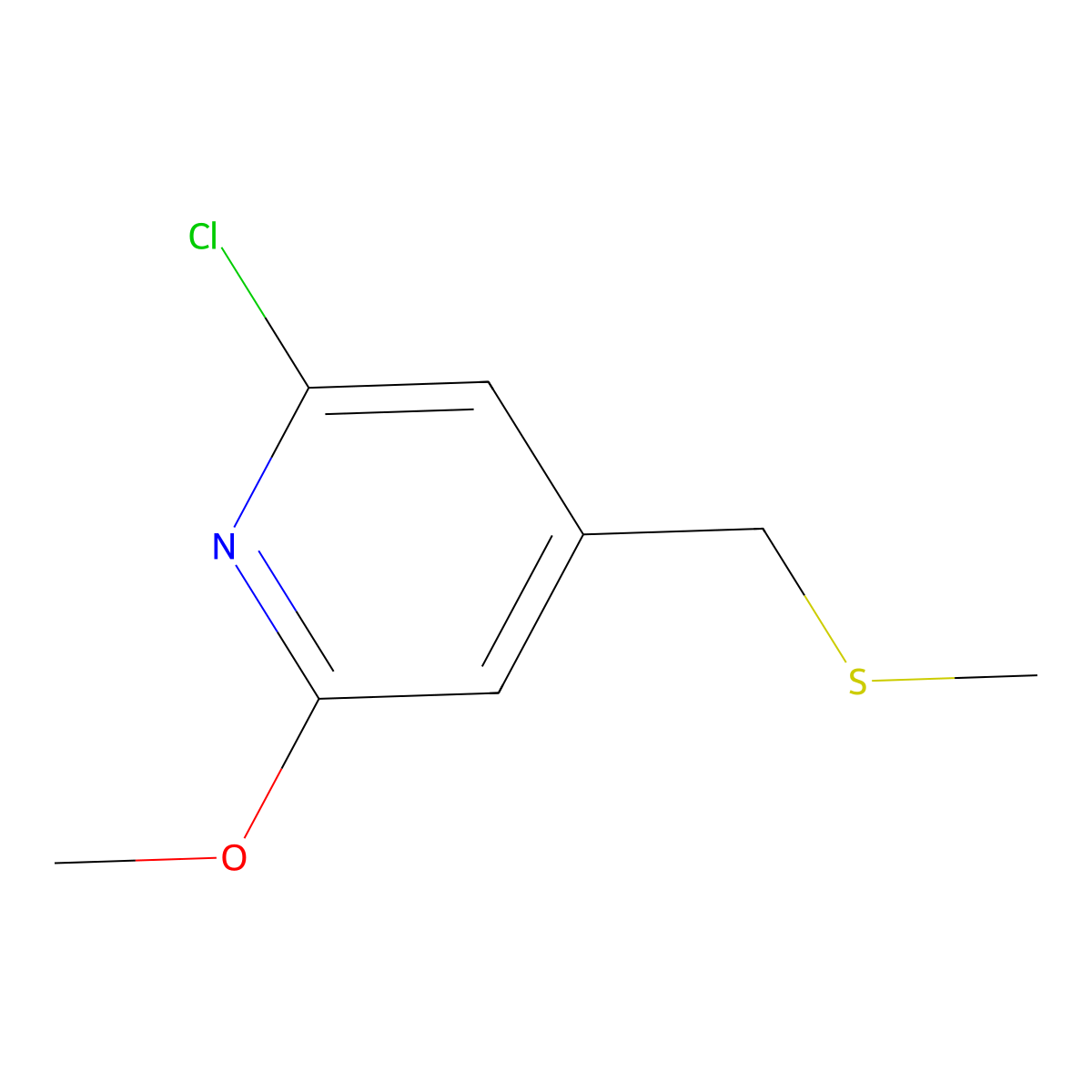 2-Chloro-6-methoxy-4-[(methylsulfanyl)methyl]pyridine molecular structure, CAS 1610359-08-4