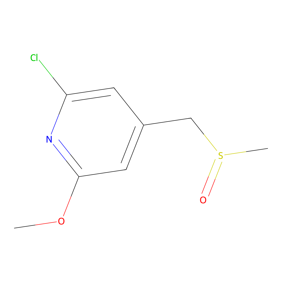 (rac)-2-Chloro-6-methoxy-4-[(methylsulfinyl)methyl]pyridine molecular structure, CAS 1610359-21-1