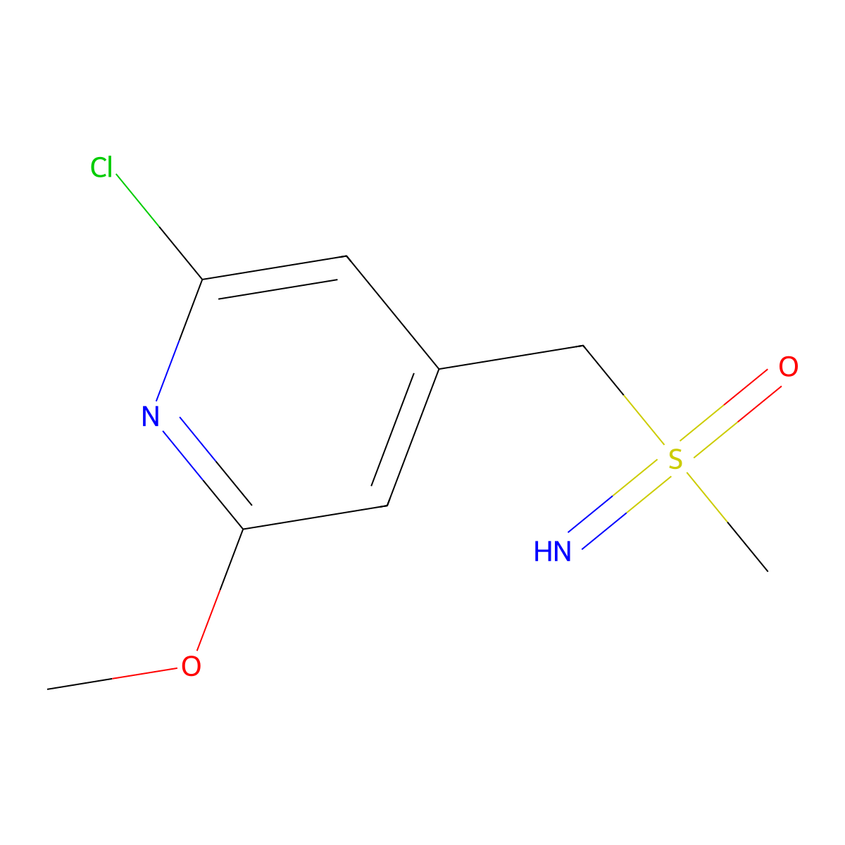 (rac)-2-Chloro-6-methoxy-4-[(S-methylsulfonimidoyl)methyl]pyridine molecular structure, CAS 1610359-22-2
