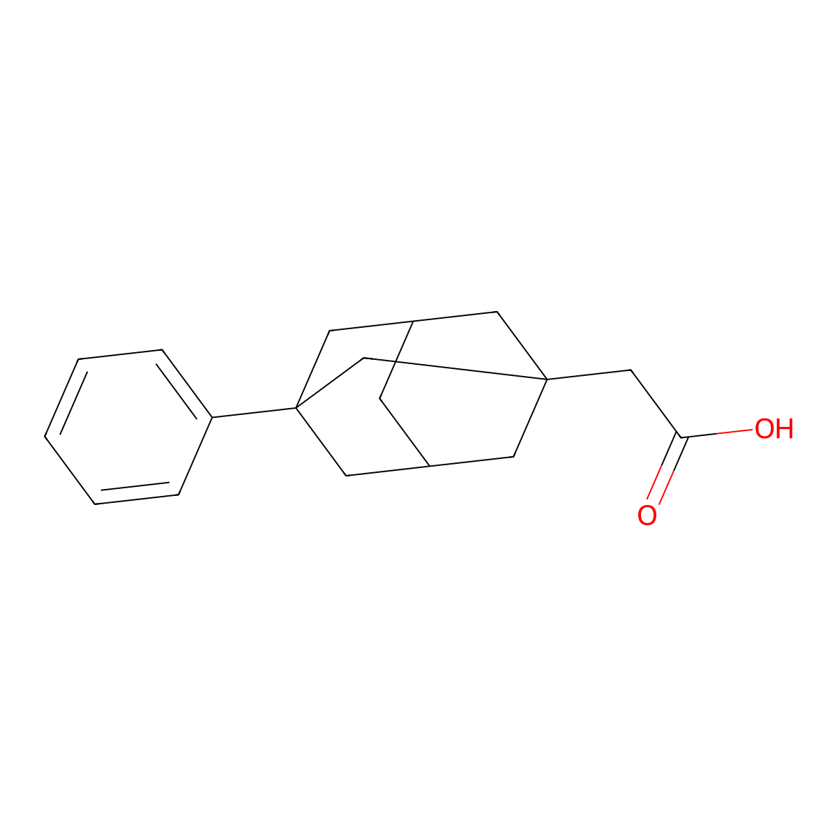 (3-Phenyl-1-adamantyl)acetic acid molecular structure, CAS 161036-56-2