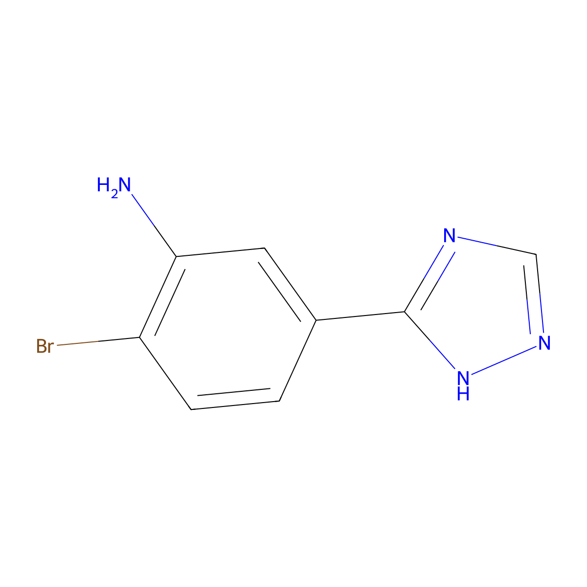 2-bromo-5-(1H-1,2,4-triazol-3-yl)aniline molecular structure, CAS 1610360-58-1