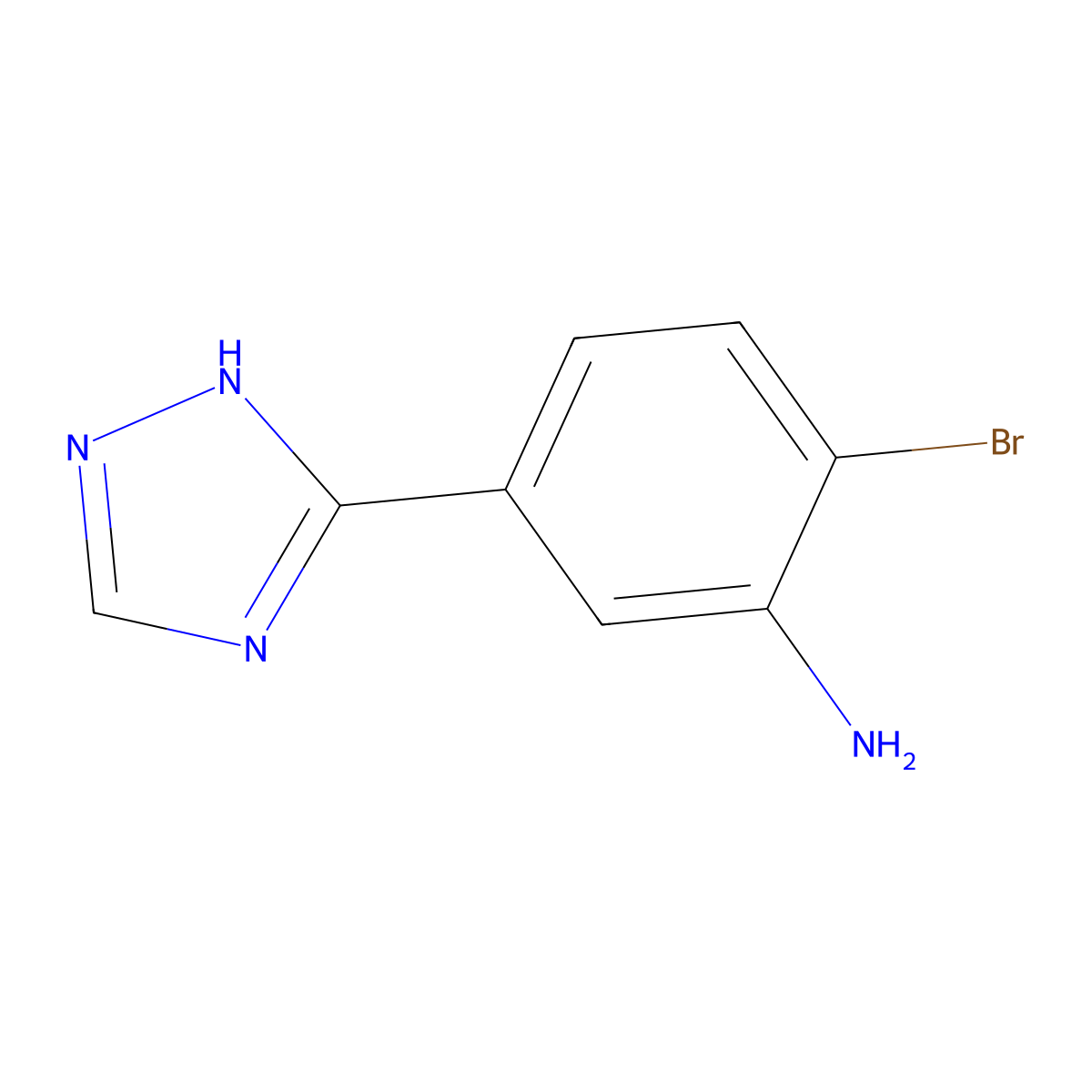 2-bromo-5-(1H-1,2,4-triazol-3-yl)aniline molecular structure, CAS 1610360-58-1