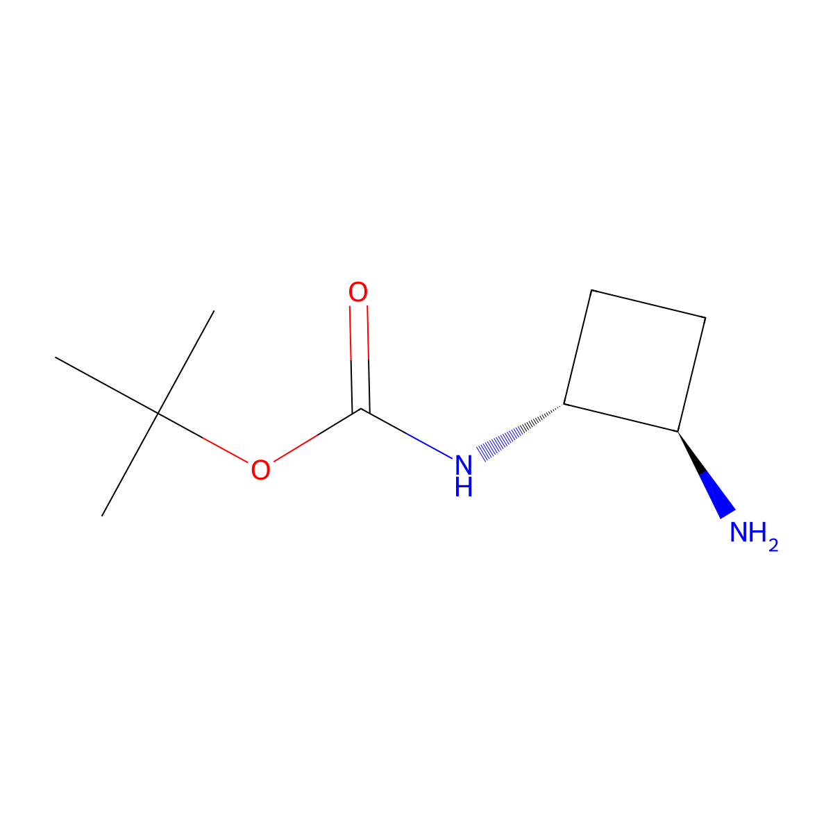 tert-Butyl n-[(1r,2r)-2-aminocyclobutyl]carbamate molecular structure, CAS 1610368-00-7