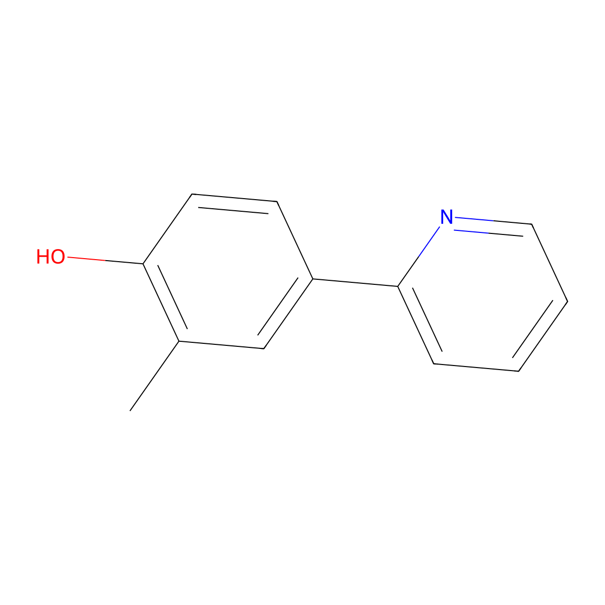 2-Methyl-4-(pyridin-2-yl)phenol molecular structure, CAS 161037-66-7
