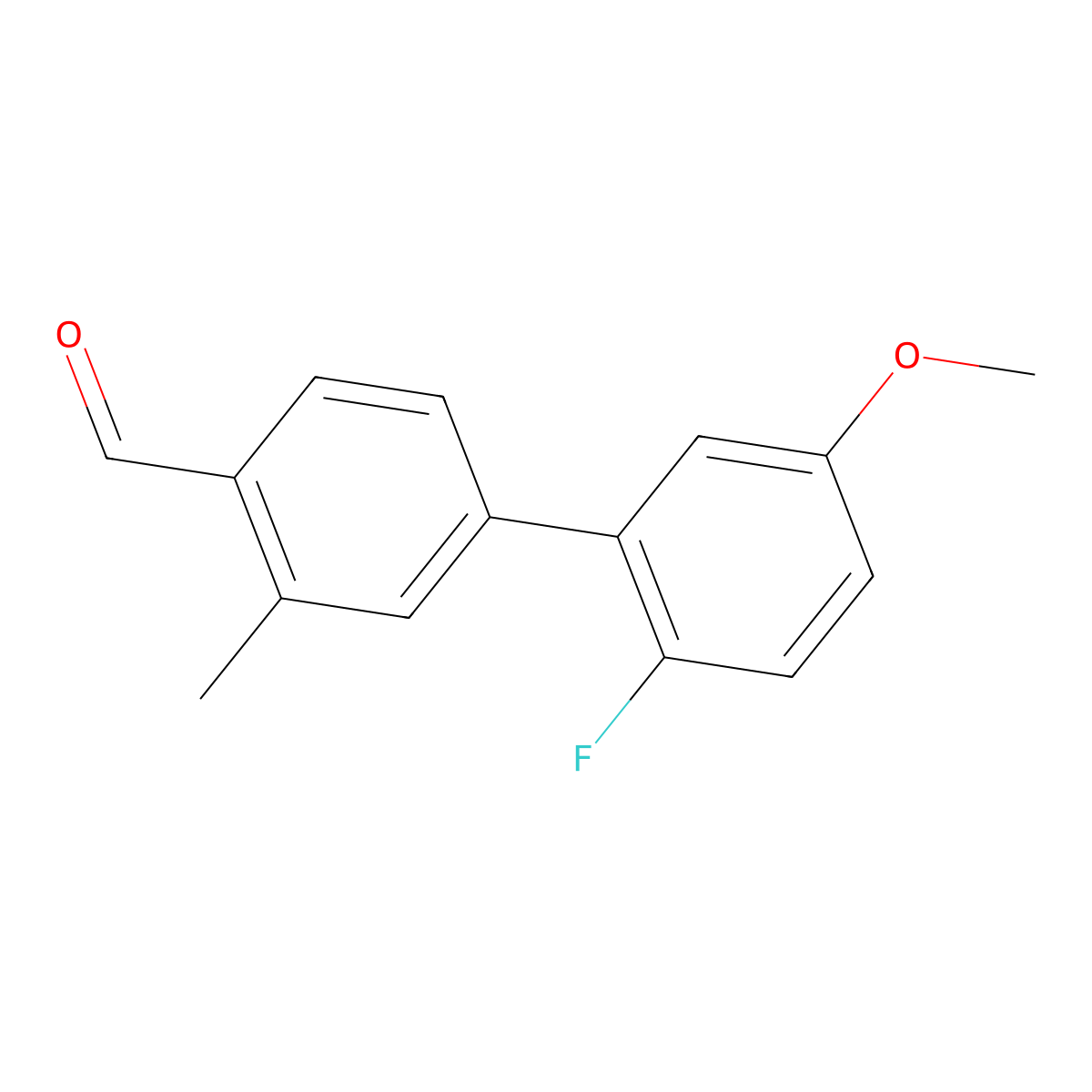 2'-Fluoro-5'-methoxy-3-methyl-[1,1'-biphenyl]-4-carbaldehyde molecular structure, CAS 1610370-40-5