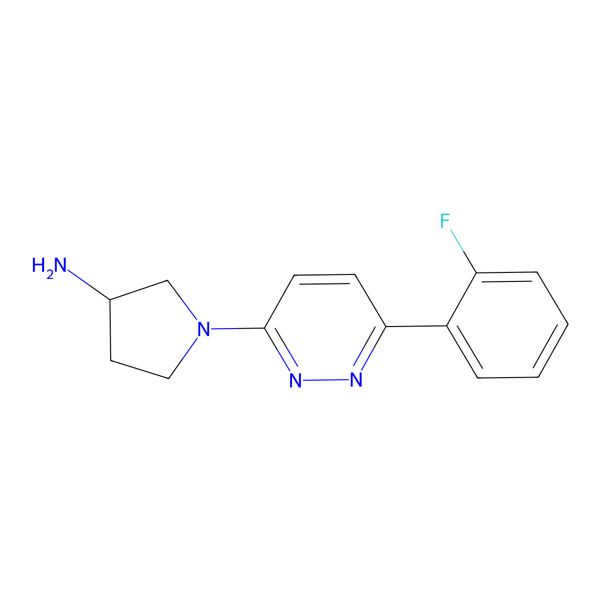 1-[6-(2-Fluorophenyl)pyridazin-3-yl]pyrrolidin-3-amine molecular structure, CAS 1610377-02-0
