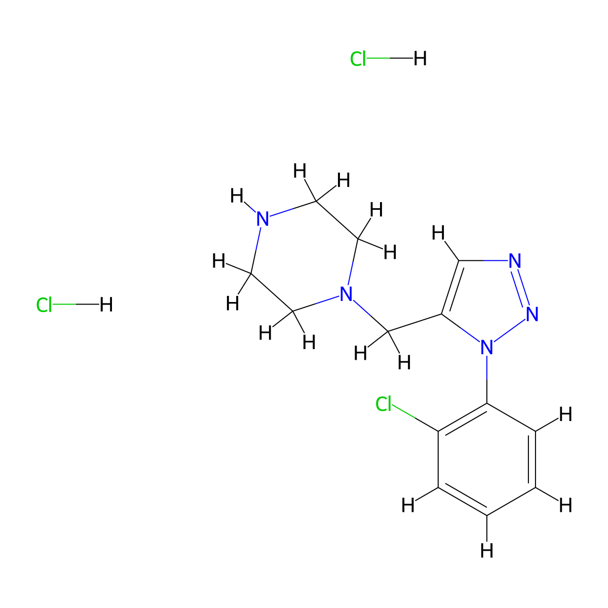 1-{[1-(2-chlorophenyl)-1H-1,2,3-triazol-5-yl]methyl}piperazine dihydrochloride molecular structure, CAS 1610377-07-5