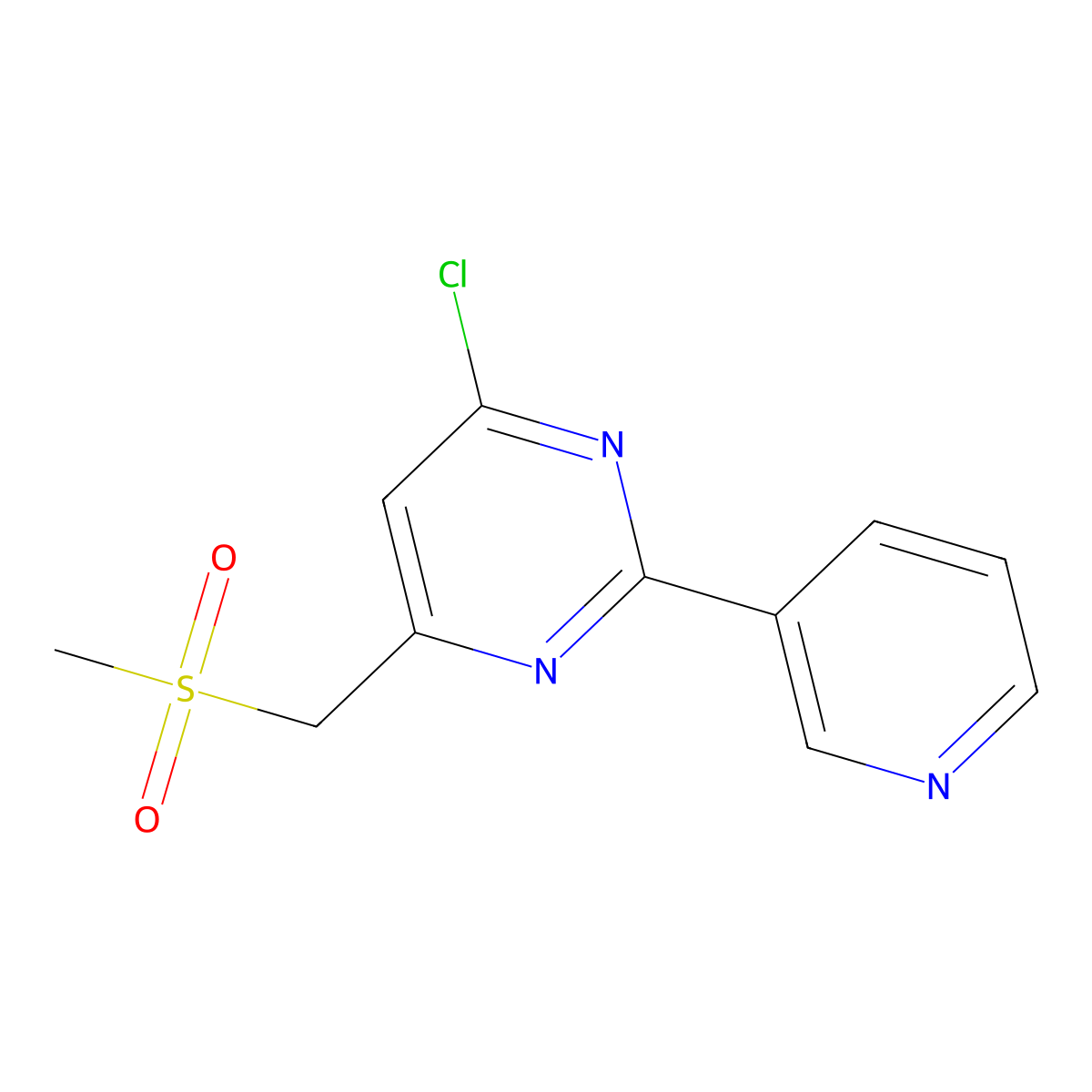 4-Chloro-6-(methanesulfonylmethyl)-2-(pyridin-3-yl)pyrimidine molecular structure, CAS 1610377-09-7