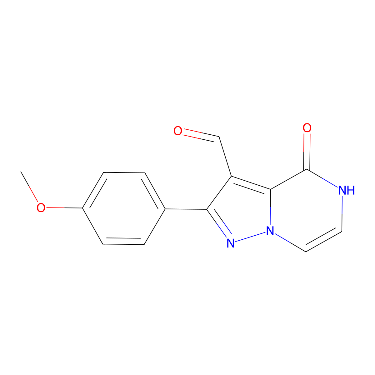 2-(4-Methoxyphenyl)-4-oxo-4,5-dihydropyrazolo[1,5-a]pyrazine-3-carbaldehyde molecular structure, CAS 1610377-12-2