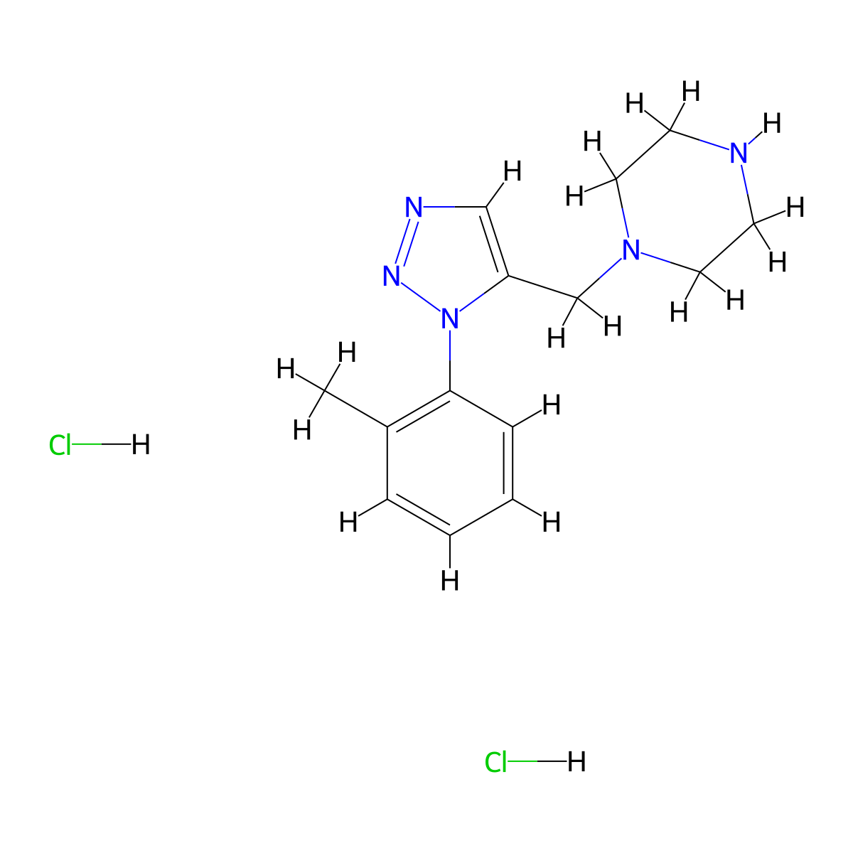 1-{[1-(2-methylphenyl)-1H-1,2,3-triazol-5-yl]methyl}piperazine dihydrochloride molecular structure, CAS 1610377-13-3