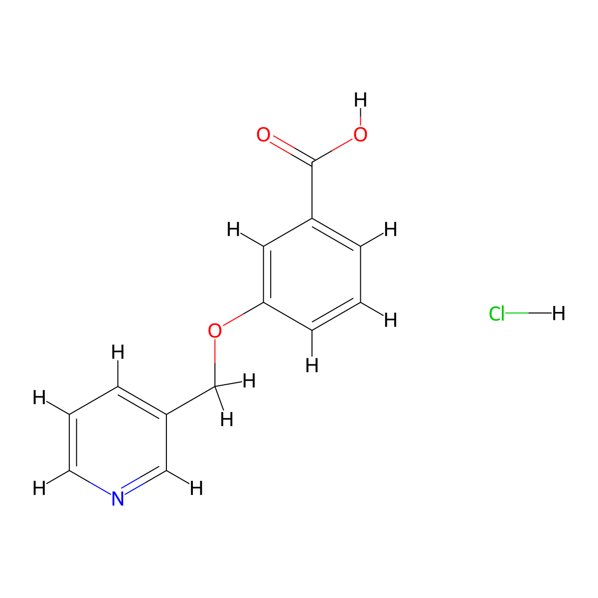 3-(Pyridin-3-ylmethoxy)benzoic acid hydrochloride molecular structure, CAS 1610377-14-4