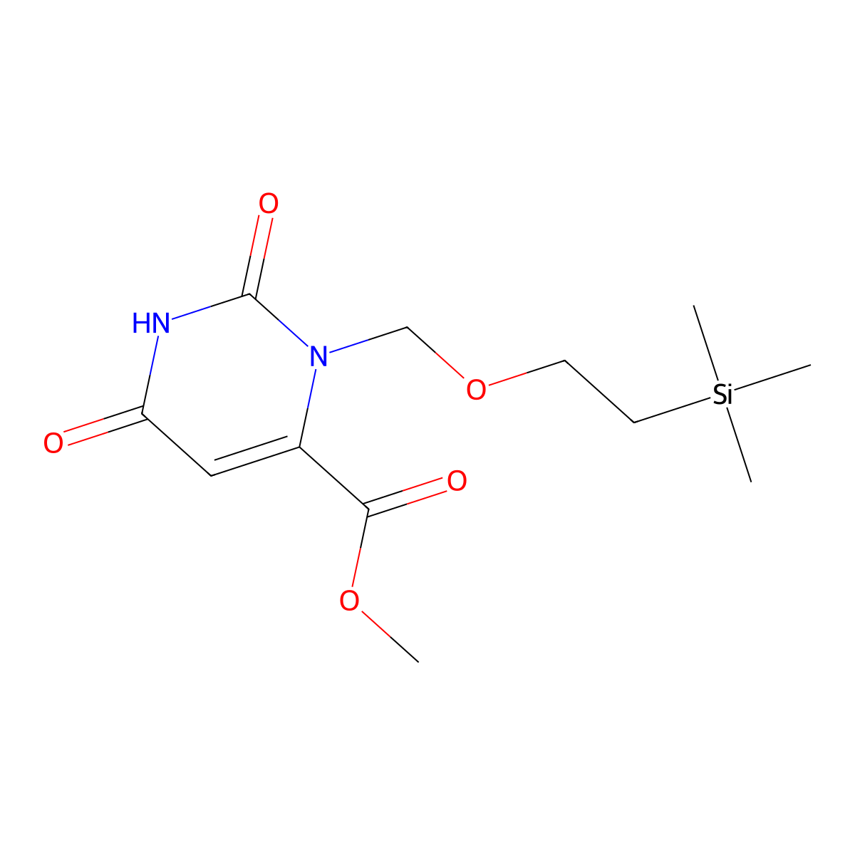 Methyl 2,6-dioxo-3-{[2-(trimethylsilyl)ethoxy]methyl}-1,2,3,6-tetrahydropyrimidine-4-carboxylate molecular structure, CAS 1610377-18-8
