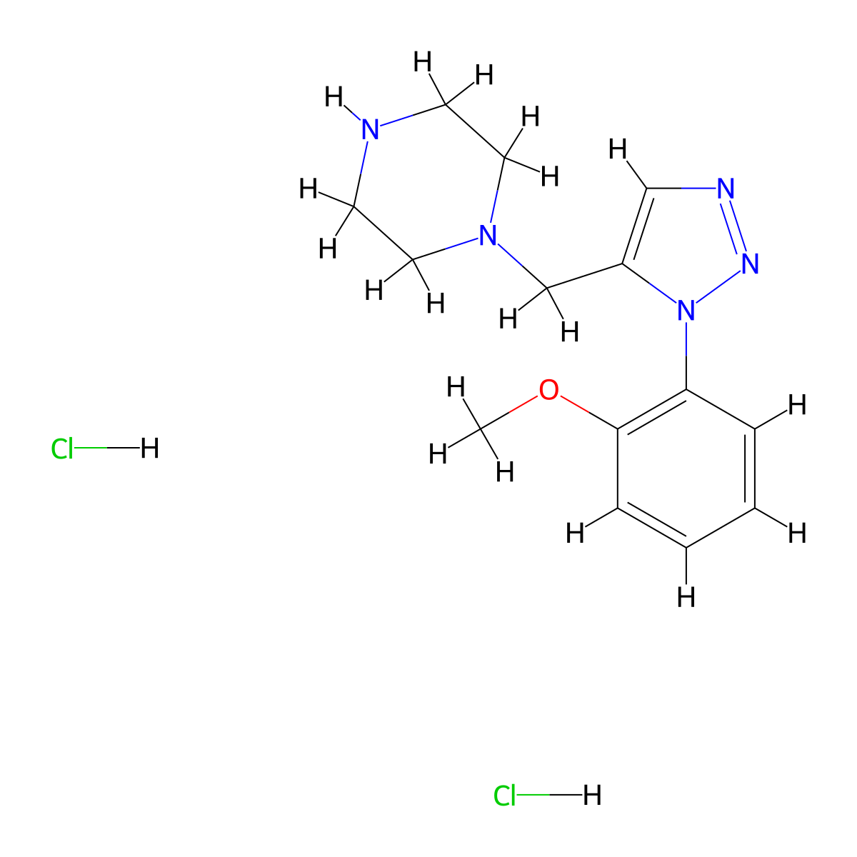 1-{[1-(2-methoxyphenyl)-1H-1,2,3-triazol-5-yl]methyl}piperazine dihydrochloride molecular structure, CAS 1610377-22-4