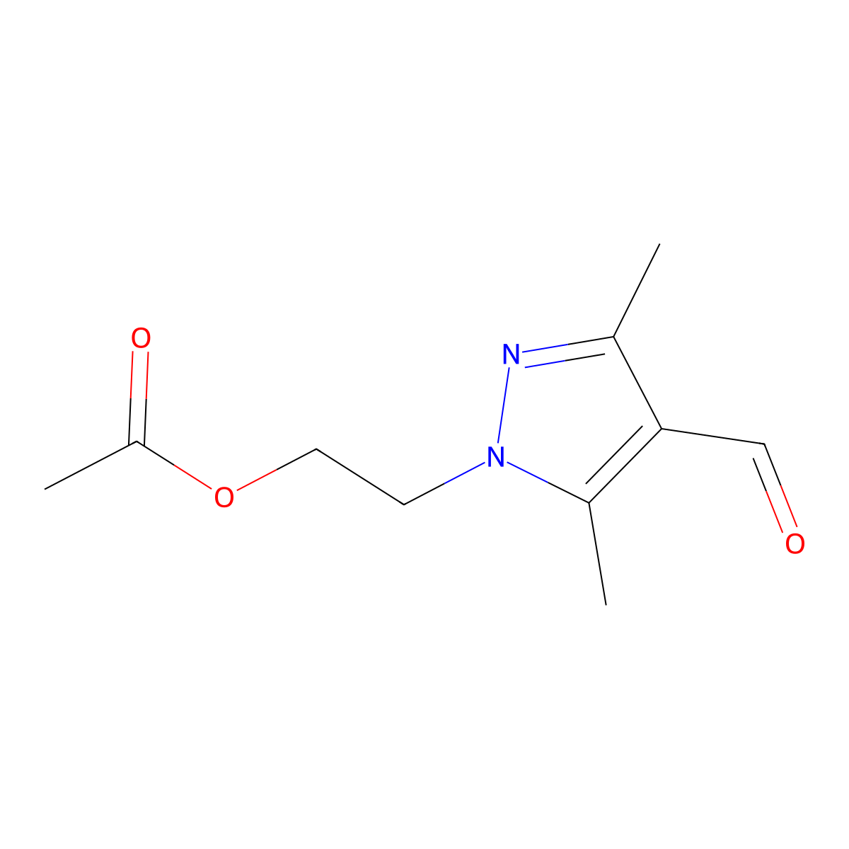 2-(4-formyl-3,5-dimethyl-1H-pyrazol-1-yl)ethyl acetate molecular structure, CAS 1610378-55-6