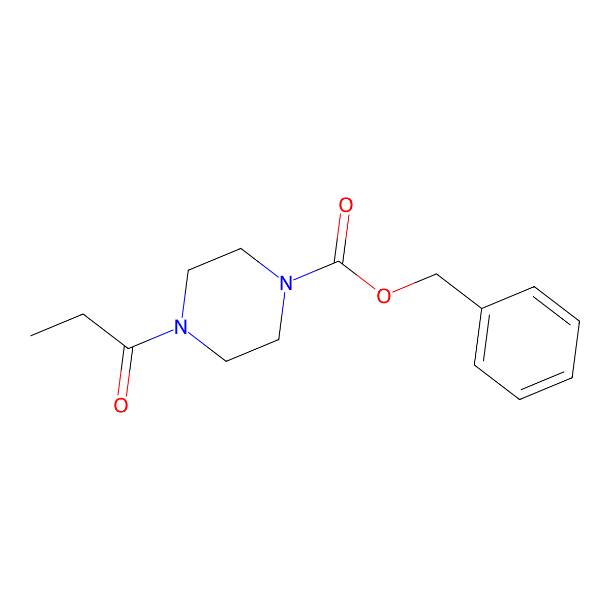 Benzyl 4-propionylpiperazine-1-carboxylate molecular structure, CAS 1610379-46-8