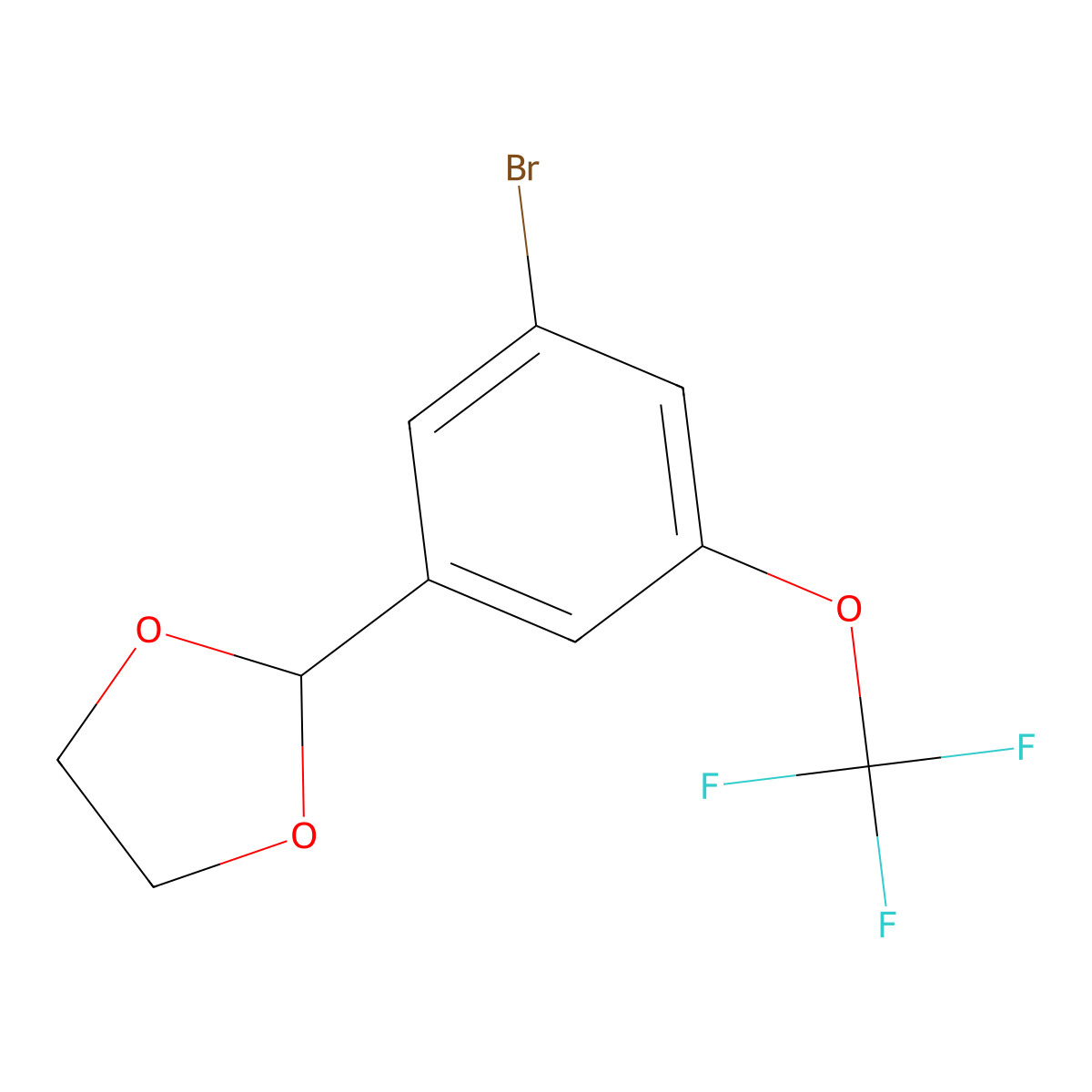 2-[3-Bromo-5-(trifluoromethoxy)phenyl]-1,3-dioxolane molecular structure, CAS 1610379-48-0