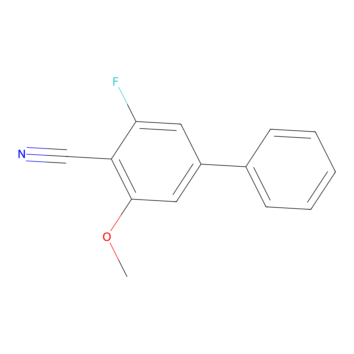 3-Fluoro-5-methoxy-[1,1'-biphenyl]-4-carbonitrile molecular structure, CAS 1610379-55-9