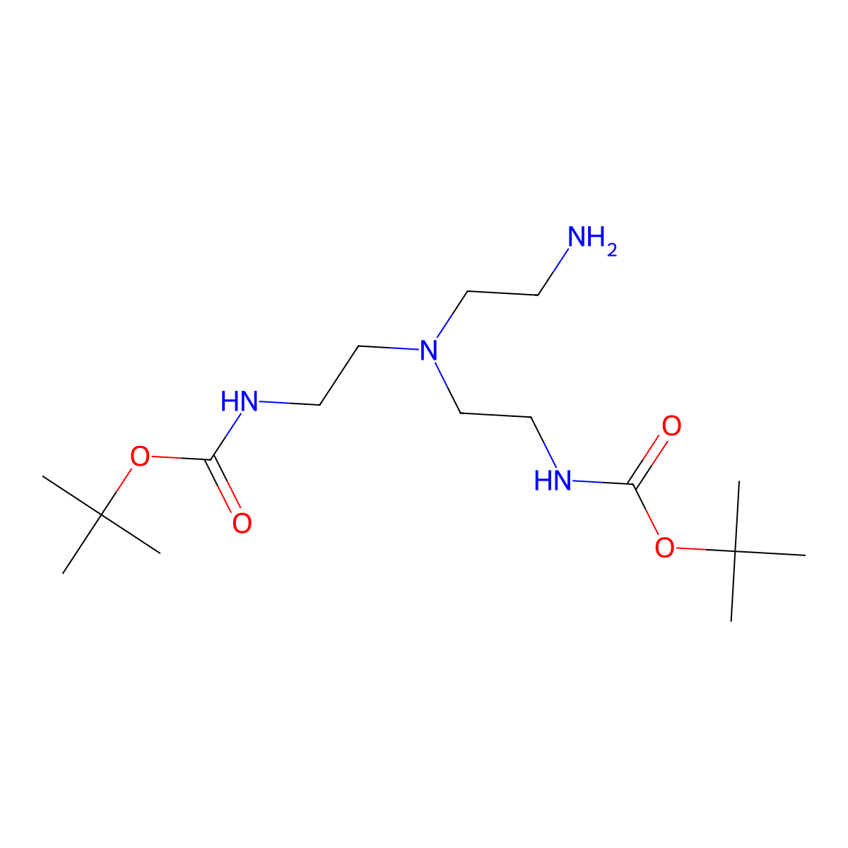 Di-tert-butyl (((2-aminoethyl)azanediyl)bis(ethane-2,1-diyl))dicarbamate molecular structure, CAS 161038-11-5
