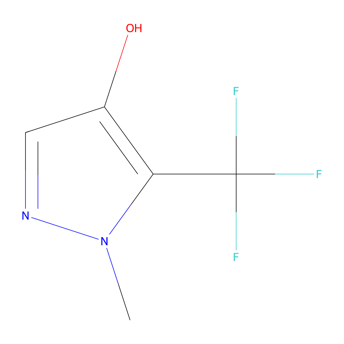 1-methyl-5-(trifluoromethyl)-1H-pyrazol-4-ol molecular structure, CAS 161038-53-5