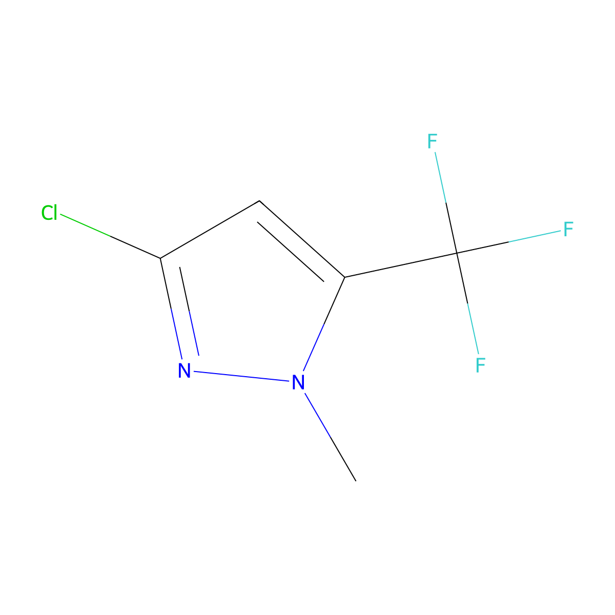 3-chloro-1-methyl-5-(trifluoromethyl)-1H-pyrazole molecular structure, CAS 161038-55-7