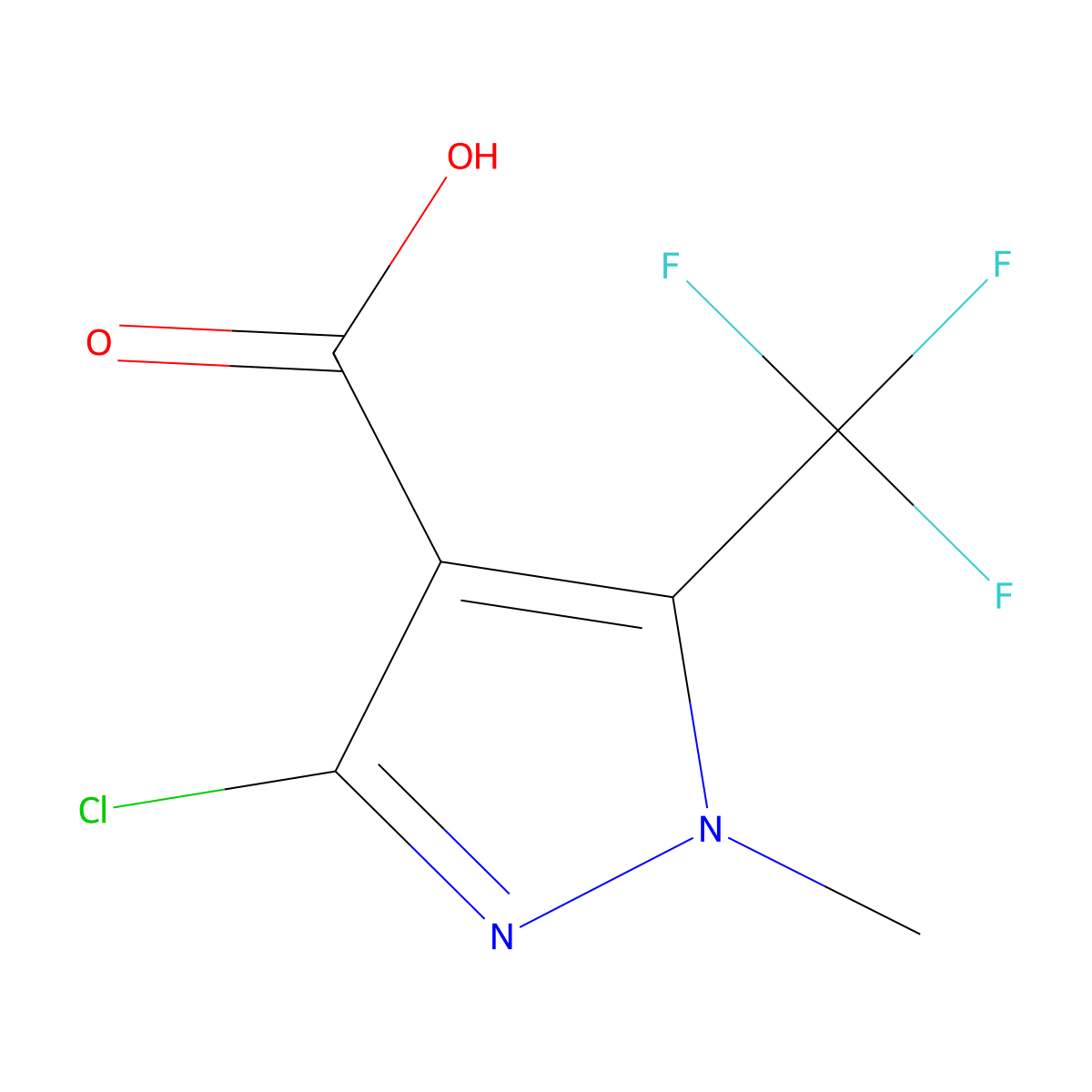 3-Chloro-1-methyl-5-(trifluoromethyl)-1H-pyrazole-4-carboxylic acid molecular structure, CAS 161038-60-4