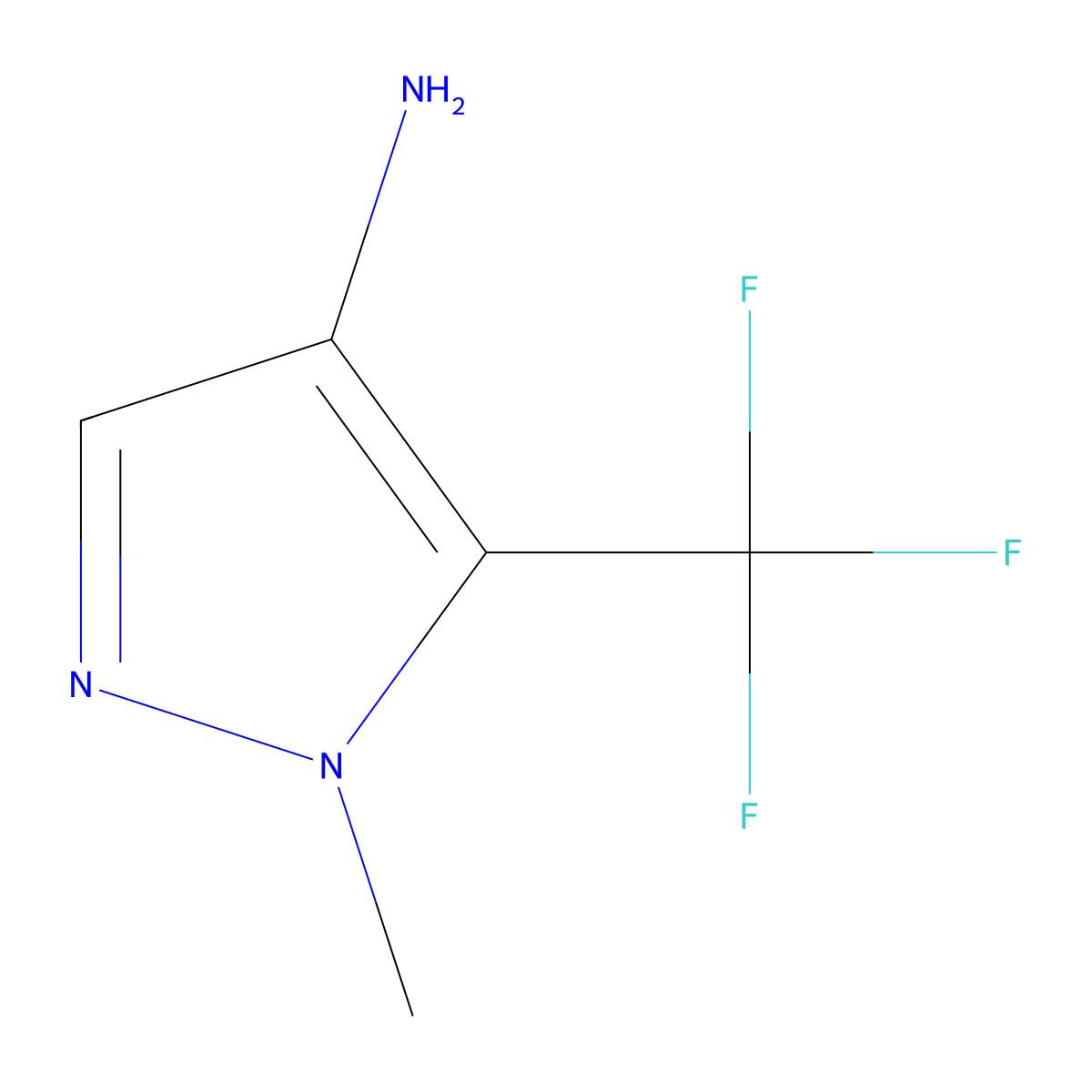 1-Methyl-5-(trifluoromethyl)-1H-pyrazol-4-amine molecular structure, CAS 161038-64-8