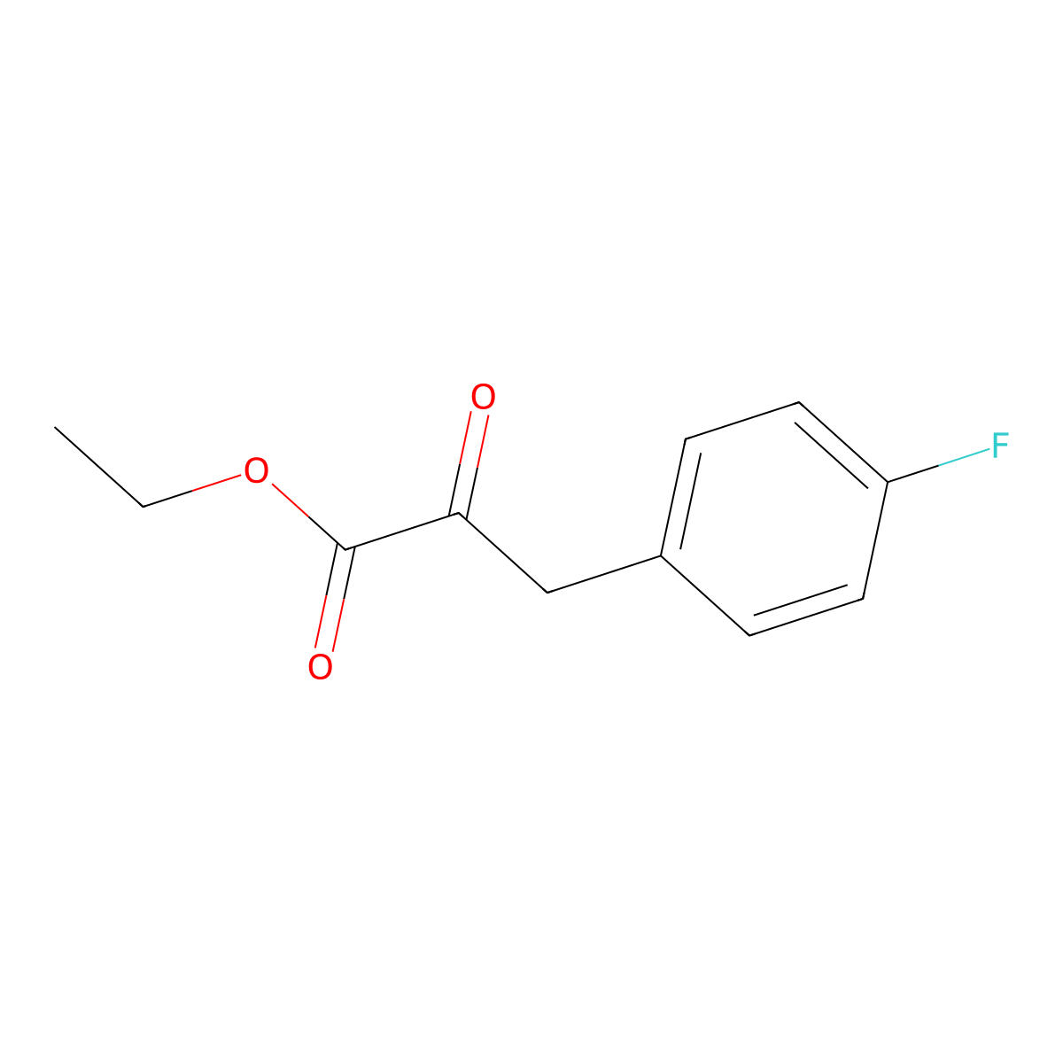 Ethyl 3-(4-fluorophenyl)-2-oxopropanoate molecular structure, CAS 161038-68-2