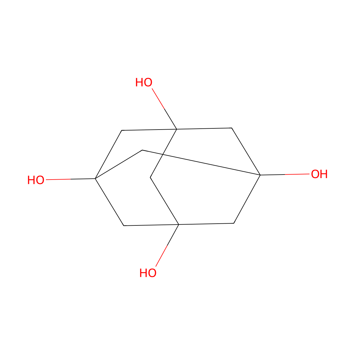 1,3,5,7-Tetrahydroxyadamantane molecular structure, CAS 16104-28-2