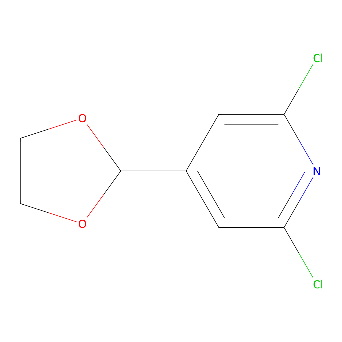 2,6-Dichloro-4-(1,3-dioxolan-2-yl)pyridine molecular structure, CAS 1610427-96-7