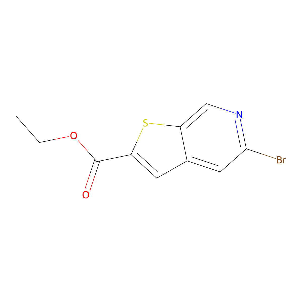 Ethyl 5-bromothieno[2,3-c]pyridine-2-carboxylate molecular structure, CAS 1610428-15-3
