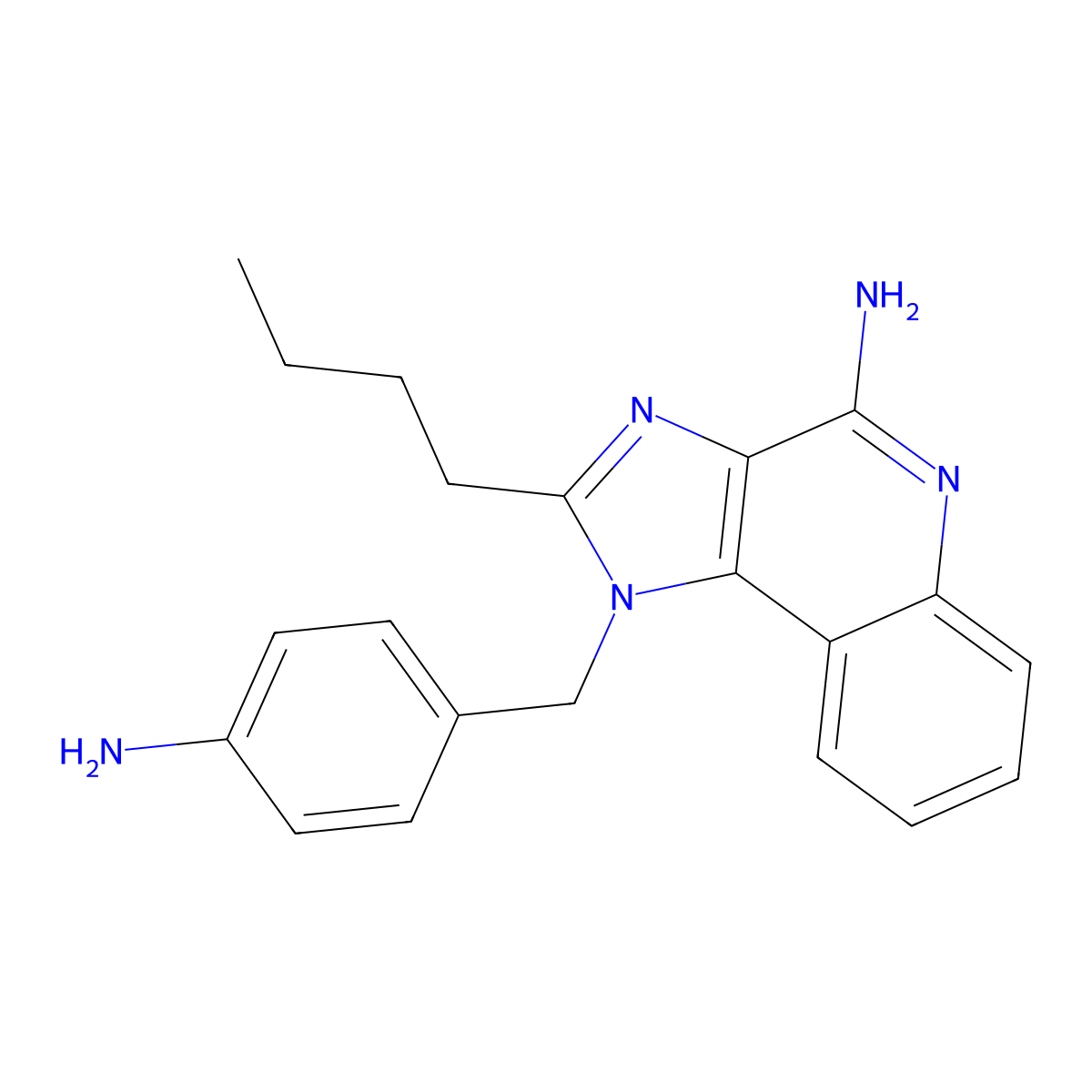 1-[(4-Aminophenyl)methyl]-2-butylimidazo[4,5-c]quinolin-4-amine molecular structure, CAS 1610431-21-4