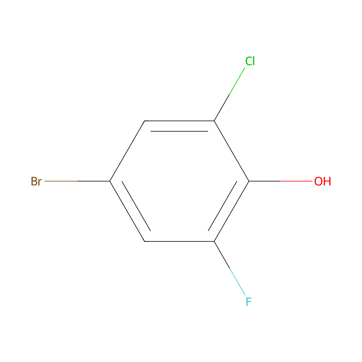 4-Bromo-2-chloro-6-fluorophenol molecular structure, CAS 161045-79-0