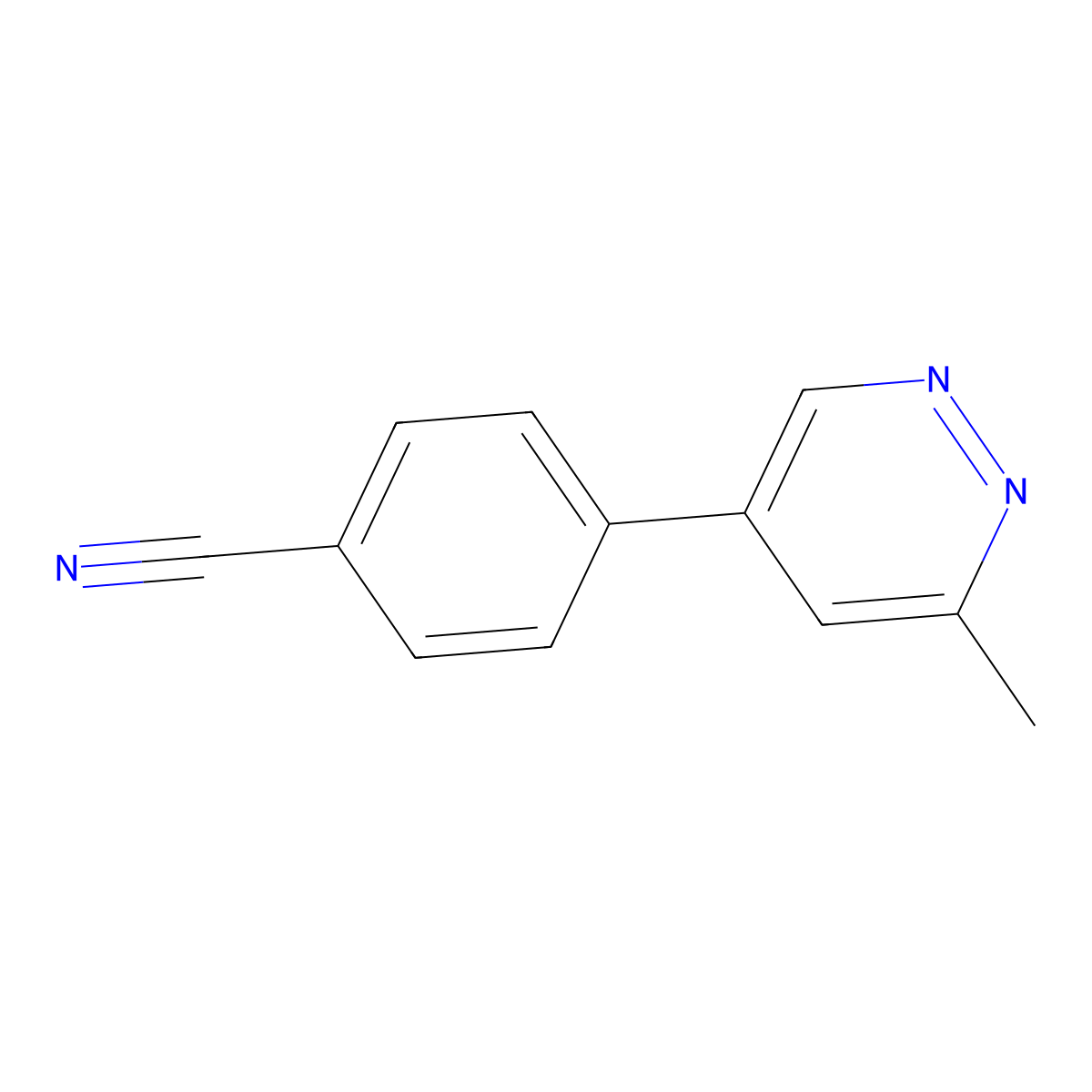 4-(6-Methylpyridazin-4-yl)benzonitrile molecular structure, CAS 1610469-80-1