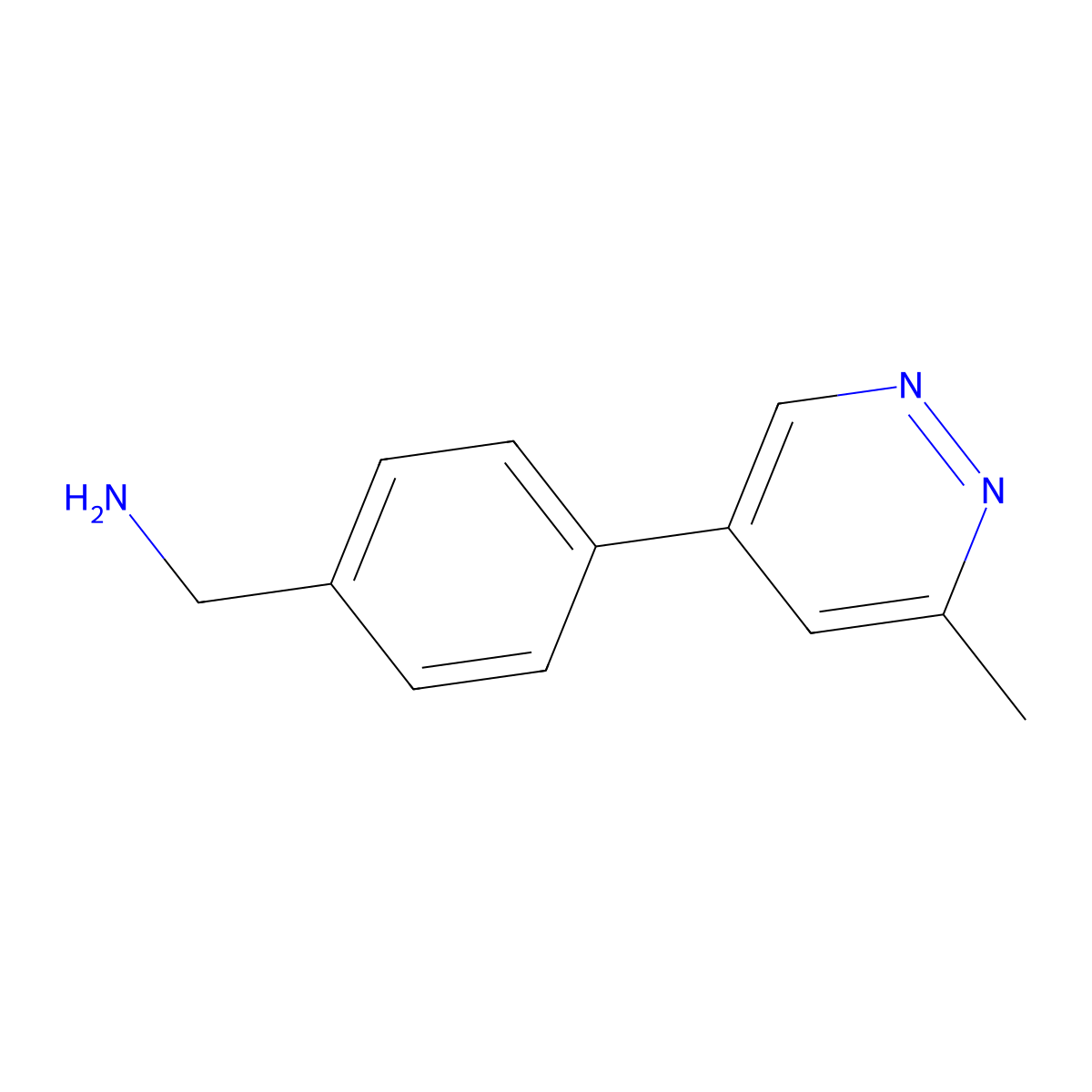 [4-(6-Methylpyridazin-4-yl)phenyl]methanamine molecular structure, CAS 1610469-81-2