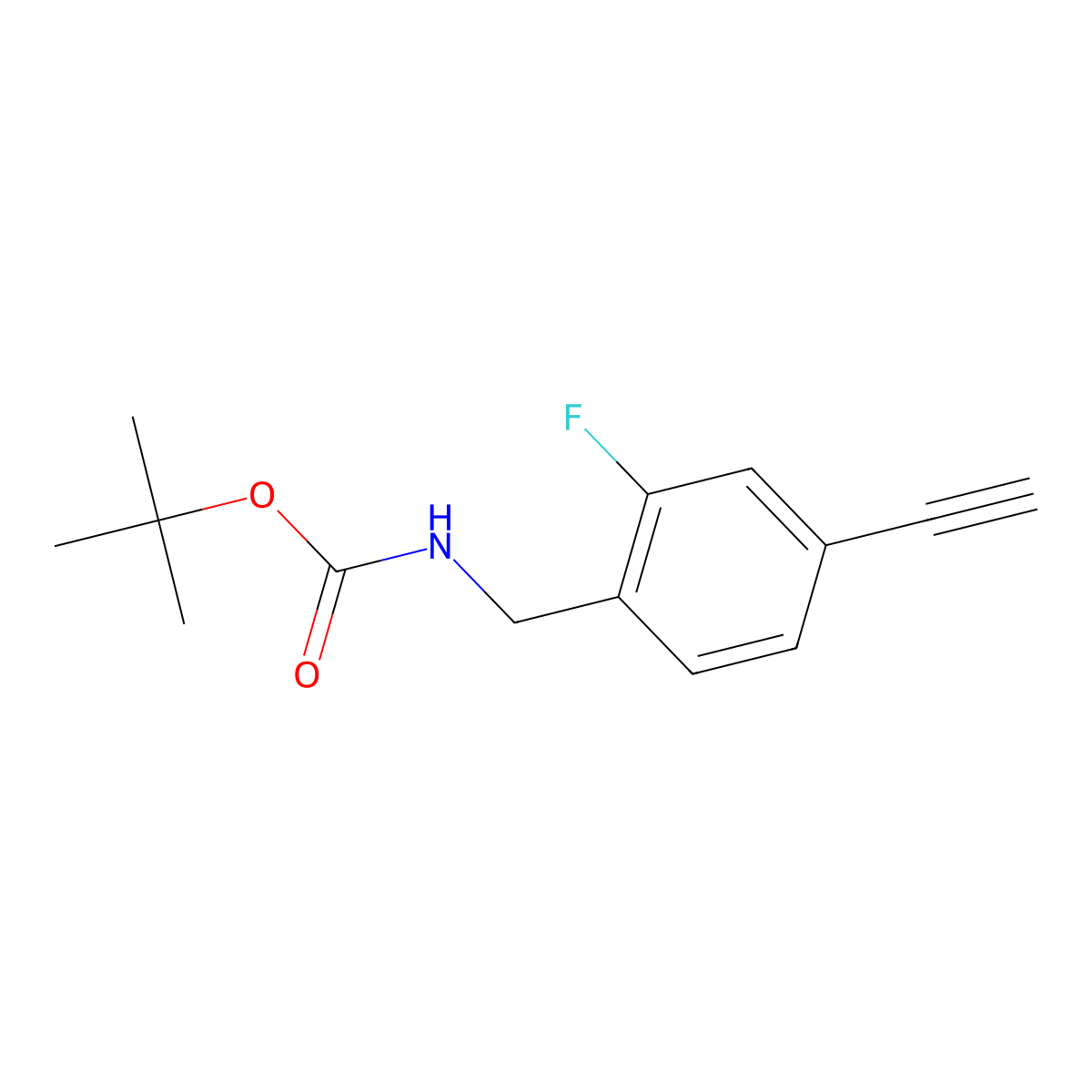tert-Butyl (4-ethynyl-2-fluorobenzyl)carbamate molecular structure, CAS 1610469-86-7