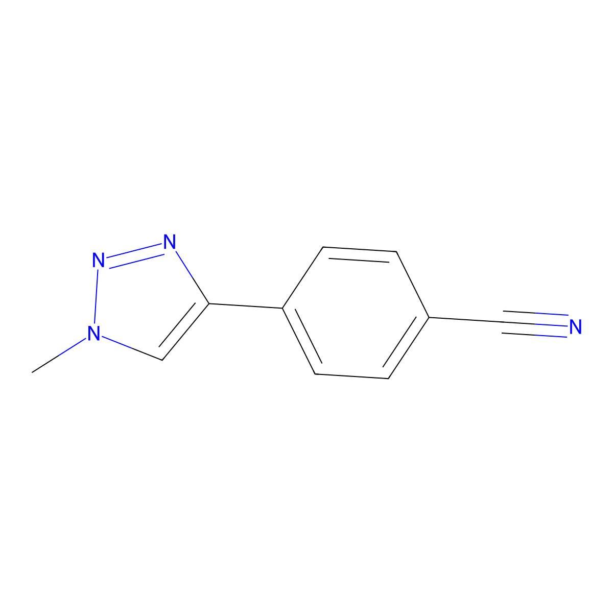 4-(1-methyl-1H-1,2,3-triazol-4-yl)benzonitrile molecular structure, CAS 1610469-95-8