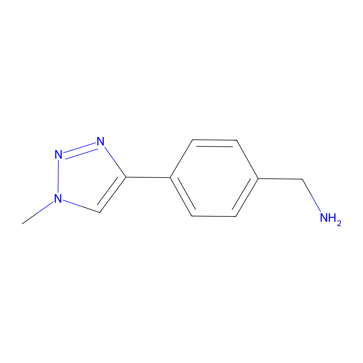 [4-(1-Methyltriazol-4-yl)phenyl]methanamine molecular structure, CAS 1610469-96-9