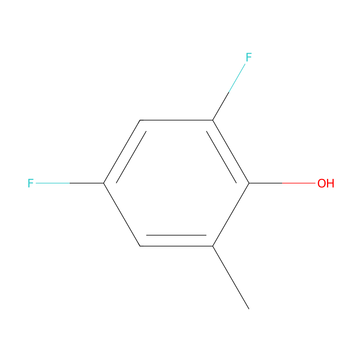 2,4-Difluoro-6-methylphenol molecular structure, CAS 1610470-38-6