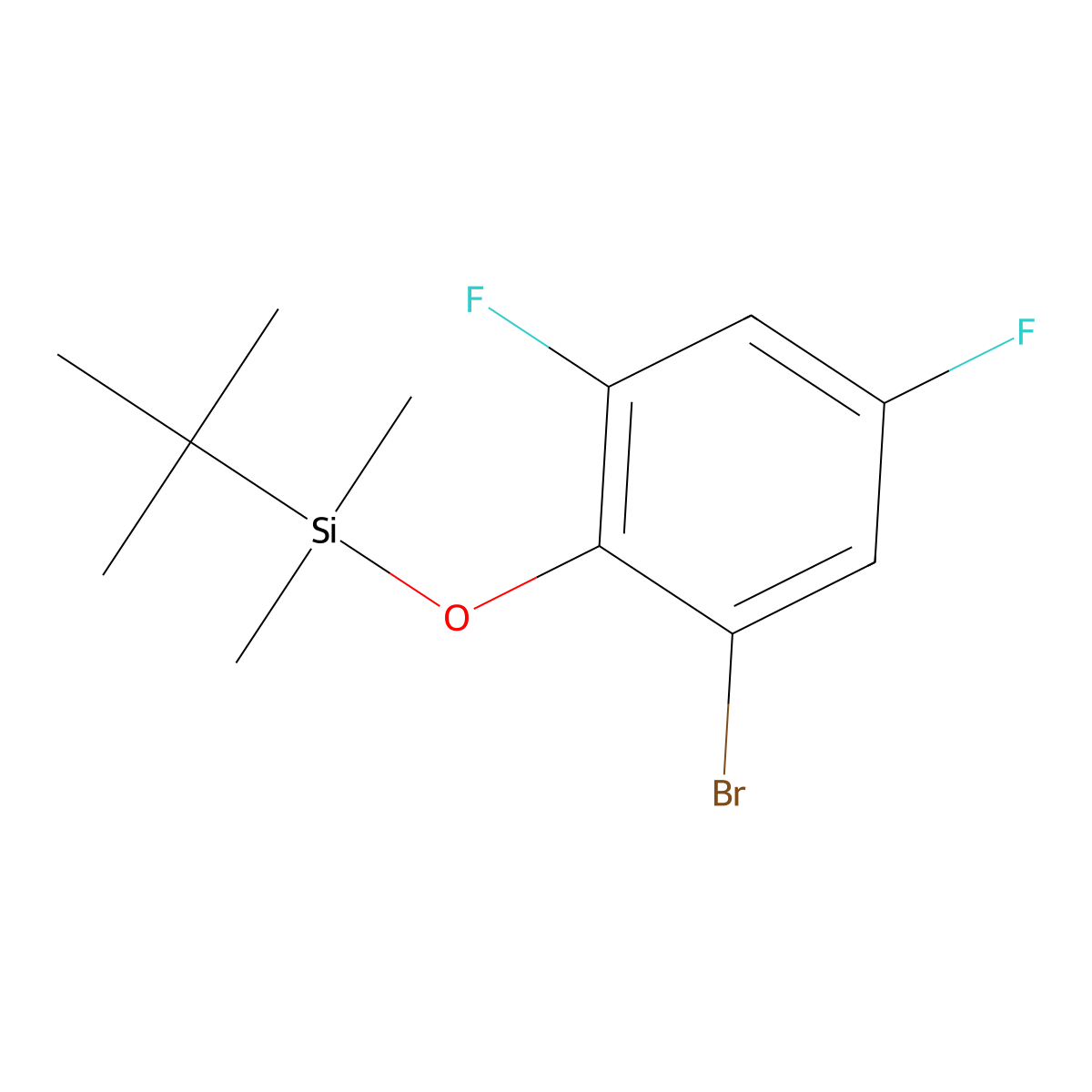 (2-Bromo-4,6-difluorophenoxy)(tert-butyl)dimethylsilane molecular structure, CAS 1610470-39-7