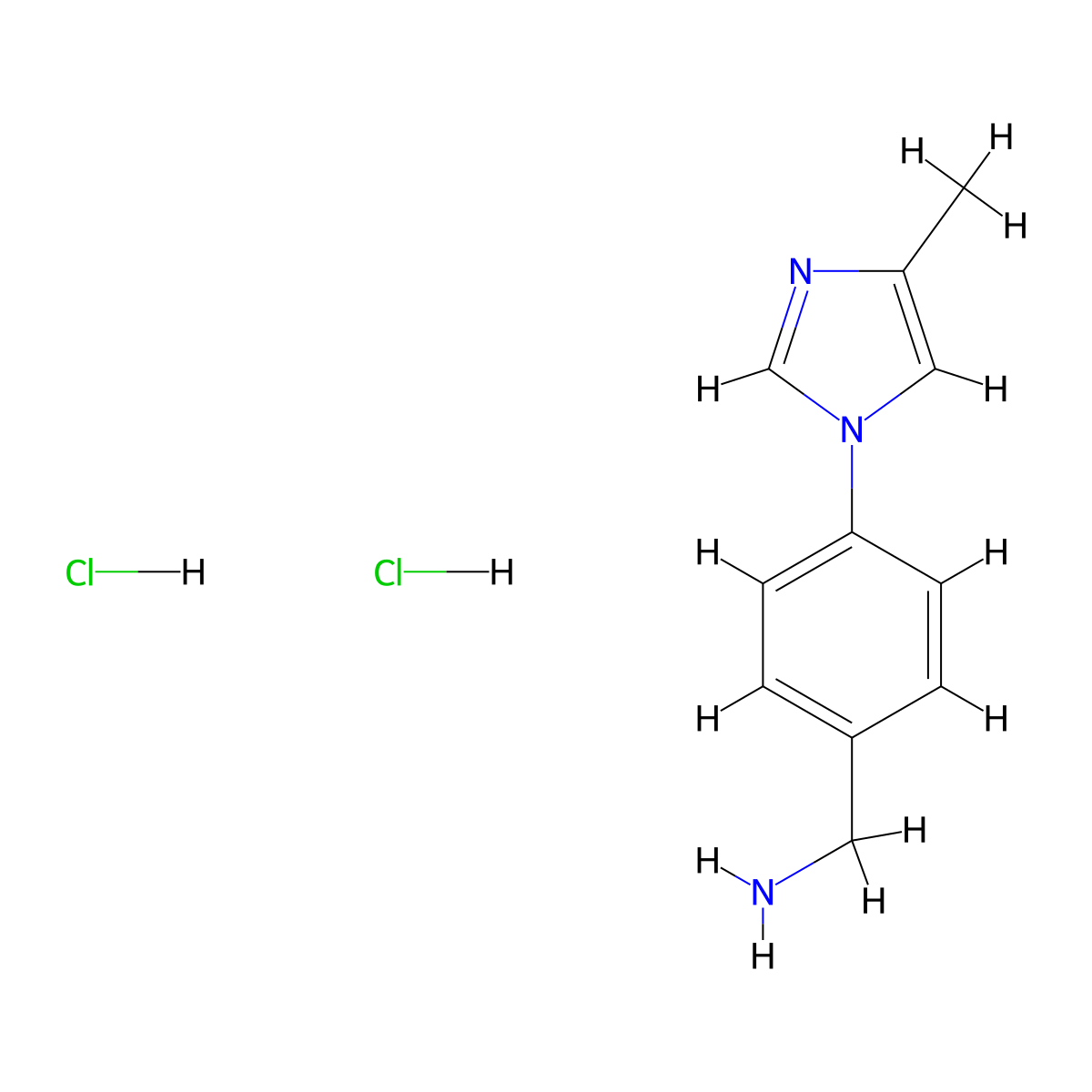 1-[4-(4-methyl-1H-imidazol-1-yl)phenyl]methanamine dihydrochloride molecular structure, CAS 1610471-12-9