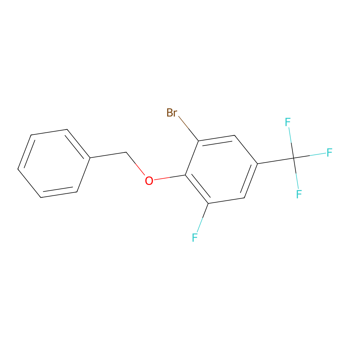2-(Benzyloxy)-1-bromo-3-fluoro-5-(trifluoromethyl)benzene molecular structure, CAS 1610471-17-4