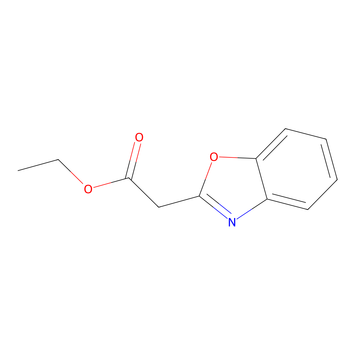 2-Benzoxazoleacetic acid, ethyl ester molecular structure, CAS 16105-44-5