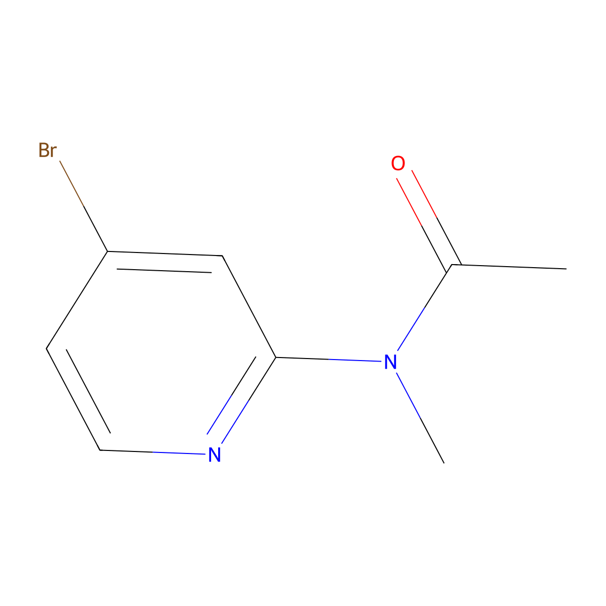 N-(4-bromopyridin-2-yl)-N-methylacetamide molecular structure, CAS 1610521-12-4