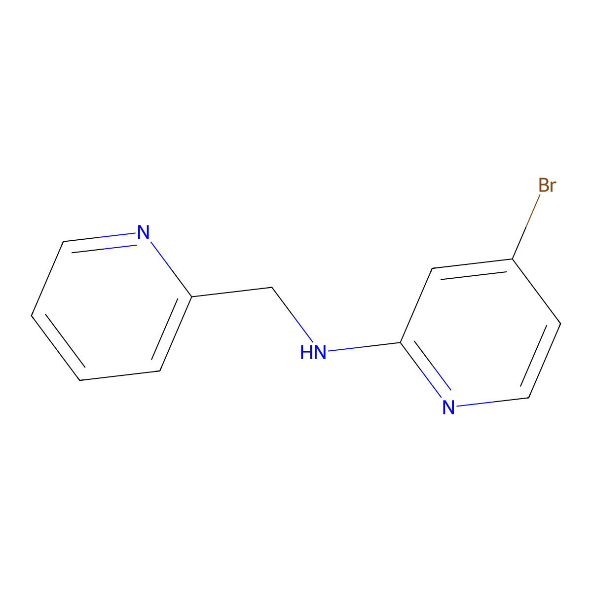 4-bromo-N-(pyridin-2-ylmethyl)pyridin-2-amine molecular structure, CAS 1610521-26-0