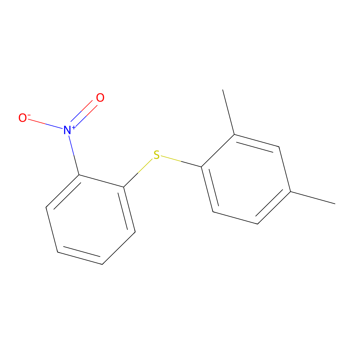 (2,4-diMethylphenyl)(2-nitrophenyl)sulfane molecular structure, CAS 1610527-49-5