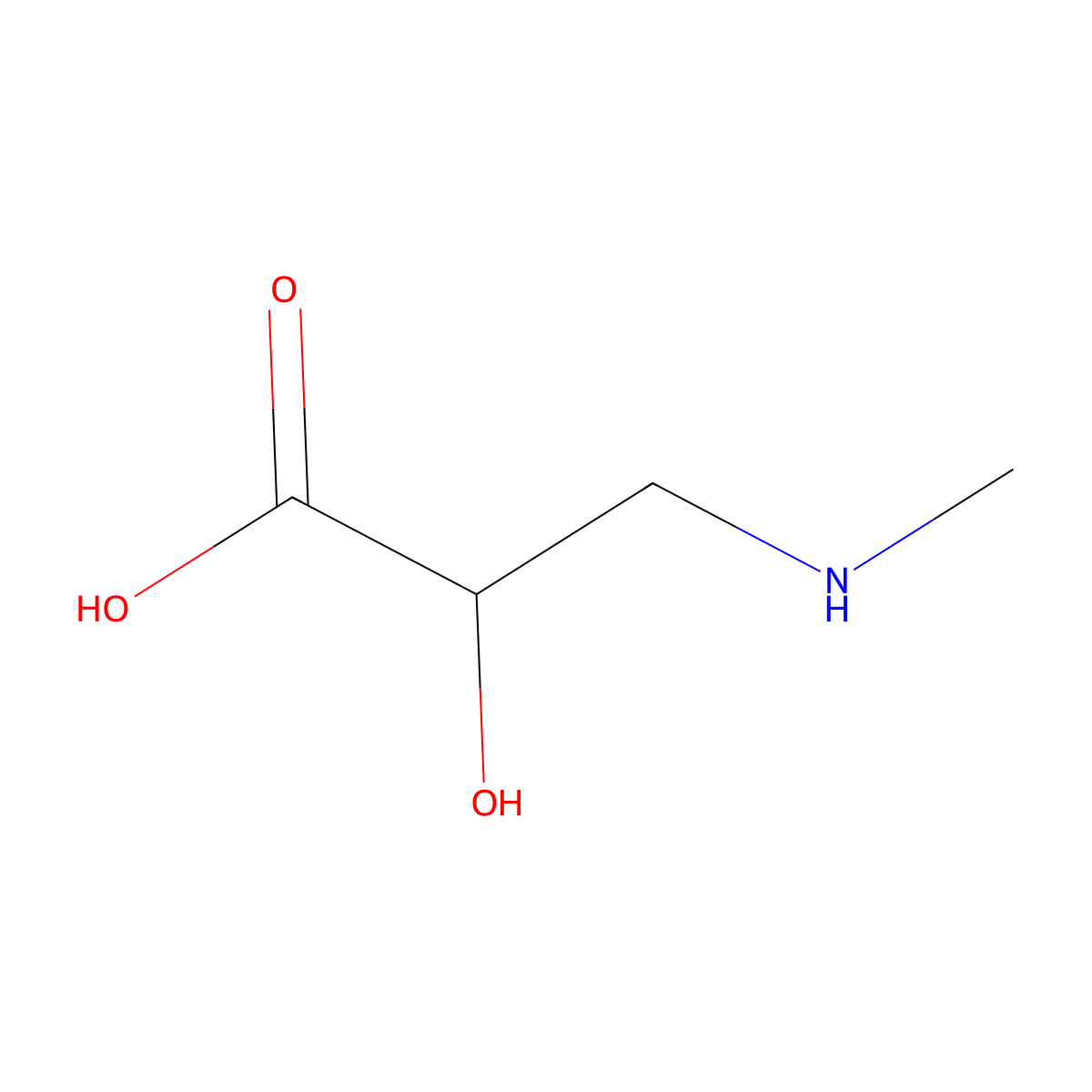 Propanoic acid, 2-hydroxy-3-(methylamino)-, (2S)- molecular structure, CAS 161054-67-7